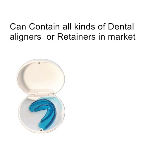 Vista 4 de Dental delgado cuidado bucal dientes invisible ortodoncia aparato alineador retenedor apoyos caja de almacenamiento organizador contenedor caso Negro