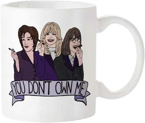 Vista 2 de Fonhark - Taza del club The First Wives (Elise Elliot, Goldie Hawn, Bette Midler, You Don't Own Me, Science Fiction Young, Feminist), taza de café