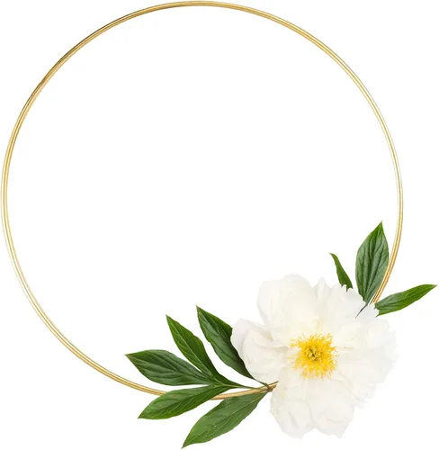 Vista 3 de Paquete de 8 anillos de aro de metal grandes con diseño floral de macramé (6 pulgadas, 8 pulgadas, 10 pulgadas, 12 pulgadas) para hacer decoración