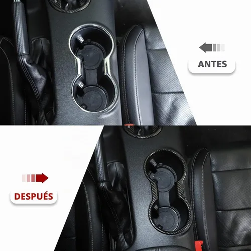 Vista 4 de RT-TCZ Cubierta de fibra de carbono para portavasos accesorios interiores compatibles con Ford Mustang 2015-2023