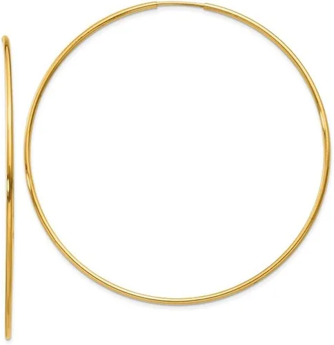 Vista 14 de Aretes de aro infinito de oro de 14k, tubo de 1,25 mm de grosor