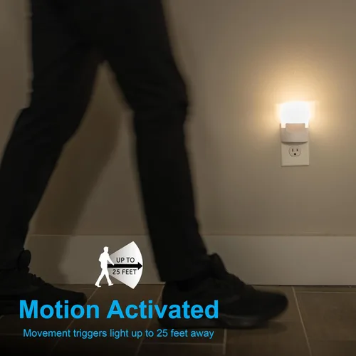 Vista 2 de GE - Luz nocturna LED con sensor de movimiento, enchufable a la pared, 40 lúmenes, blanco suave, certificada UL, eficiencia energética, luz nocturna