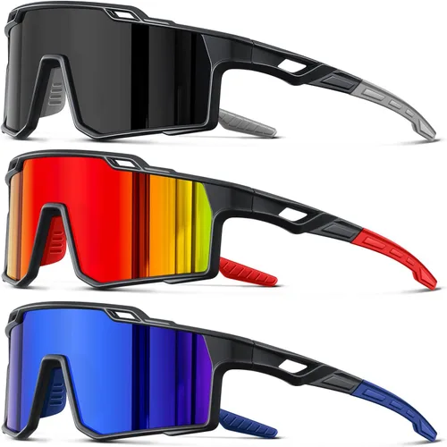 Vista 11 de Gafas de sol deportivas polarizadas para hombre, ciclismo, conducción, pesca, protección UV, ligeras, marco grande, gafas de bicicleta de montaña
