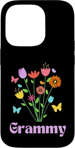 Vista 17 de iPhone 12/12 Pro Grammy Grandma Spring Flowers Pretty Tulips Butterfly Pink Case
