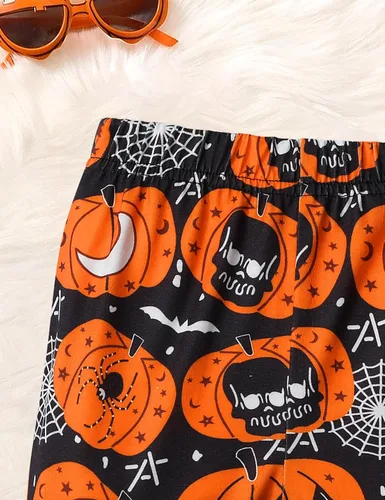 Vista 8 de MIGU My First Halloween Baby Girl Outfit Halloween Costumes Bat Ruffle Romper Tops + Pants 3pcs Halloween Infant Baby Clothes