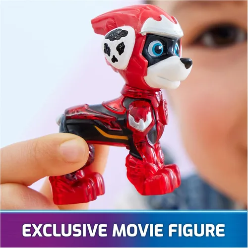 Vista 5 de Paw Patrol: The Mighty Movie, juguete de camión de bomberos con figura de acción Marshall Mighty Pups, luces y sonidos, juguetes para niños y niñas