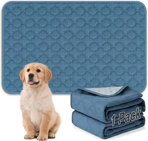 Vista 15 de FunFurry Forro lavable para jaula de conejillo de indias, paquete de 4 almohadillas reutilizables y lavables, ropa de cama impermeable para Azul