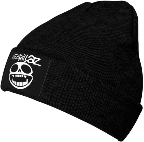 Vista 2 de Gorillaz Gorro de punto con estampado para hombres y mujeres gorro de punto cálido para exteriores e invierno