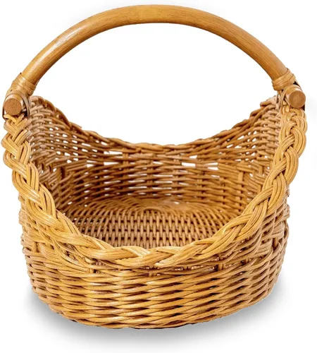 Vista 5 de The Basket Lady Cesta de Mimbre Recolectora, Pequeña, 18.5 pulg. L x 10 pulg. A x 9 pulg. Al, Sandstone (Se Vende Individualmente)