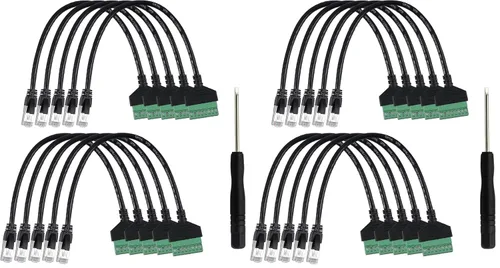 Vista 9 de Cable de extensión adaptador de terminal de tornillo hembra RJ45