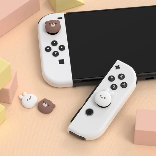 Vista 2 de PlayVital Tapas de palanca de mando para Nintendo Switch tapas de pulgar para Switch Lite cubierta analógica para Switch OLED Joycon - Tapas
