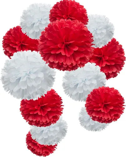 Vista 27 de Pompones de papel negro para fiestas (12 unidades)