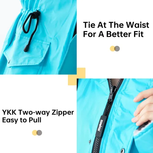 Vista 5 de Parka de natación impermeable cálida para adultos, bata cambiadora con capucha de gran tamaño, poncho de invierno de felpa para deportes acuáticos