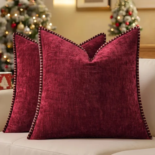Vista 31 de decorUhome Juego de 2 fundas de almohada de felpilla suave y acogedora de otoño de 12 x 12 pulgadas, fundas decorativas modernas de terciopelo Aqua