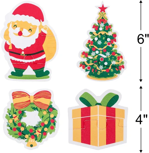 Vista 4 de ArtCreativity Rompecabezas de Navidad para bebés – 9 rompecabezas – Juguetes de Navidad EVA para bebés que flotan en el agua – 9 diseños