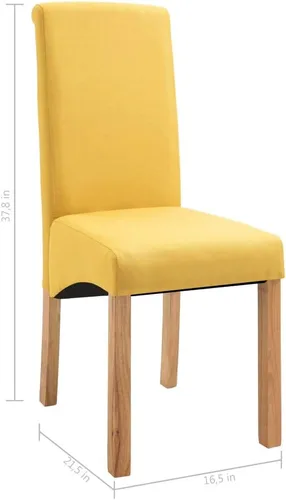 Vista 2 de Dining Chairs 4 Pcs Yellow Fabric,Living Room Dining Chairs,Counter Dining Chairs Suitable for Daily Dining Or Special Events Such As Meetings