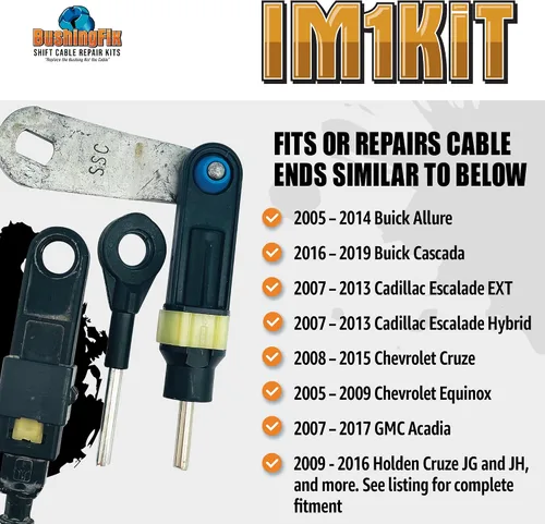 Vista 4 de BushingFix IM1KIT1 - Kit de reparación de bujes de cable de cambio de transmisión - Kit de reparación de varillaje de transmisión automática, kit