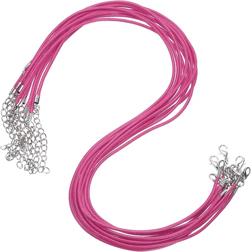 Vista 39 de MECCANIXITY 10 cordones de collar encerado de 18 pulgadas, cadena de collar a granel con cierre de 0.059 in de cuerda de cuero encerado para hacer