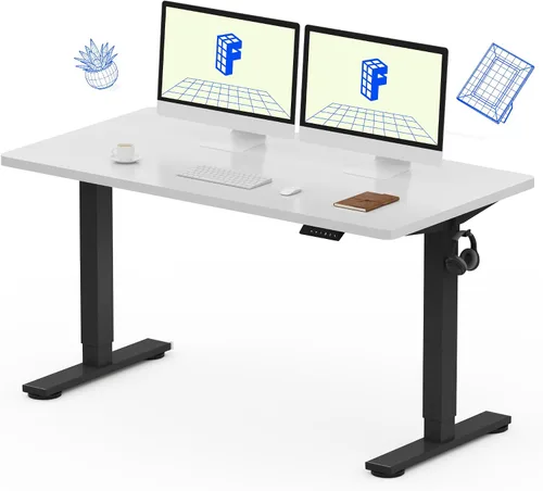 Vista 44 de FLEXISPOT EN1 - Escritorio de pie de una pieza, 40"x24" de escritorio sin costuras, eléctrico, altura ajustable para oficina en casa, salas de Negro