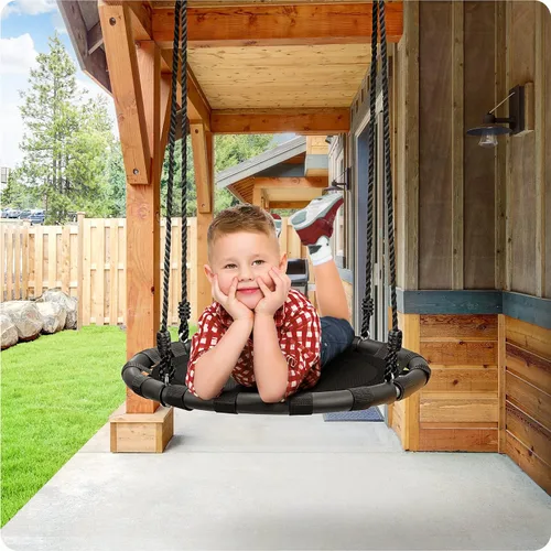 Vista 6 de Sorbus Saucer Swing, Heavy-Duty Outdoor Design (24 Inch, Black)