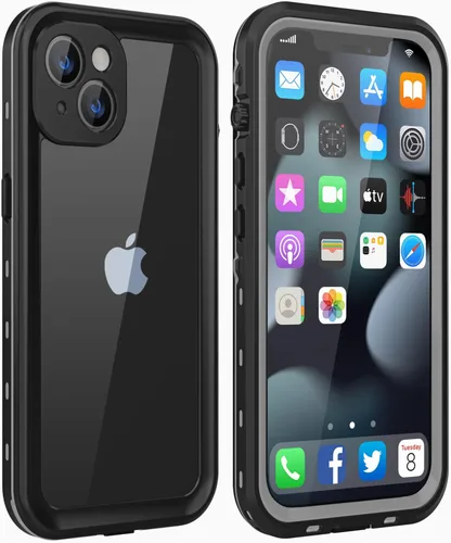 Vista 10 de Funda impermeable diseñada para iPhone 13 Mini, funda de cuerpo completo con protector de pantalla y protector de lente de cámara, a prueba