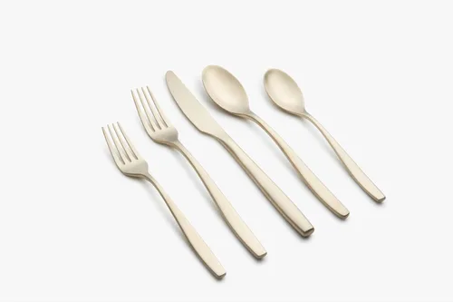 Vista 2 de Cambridge Silversmiths Averie - Juego de cubiertos de satén negro de 20 piezas, servicio para 4