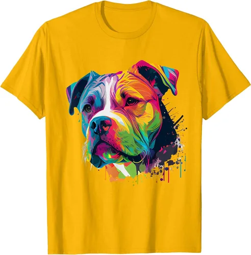 Vista 101 de Colorful American Bulldog American Bully Men Women T-Shirt Asphalt Grey