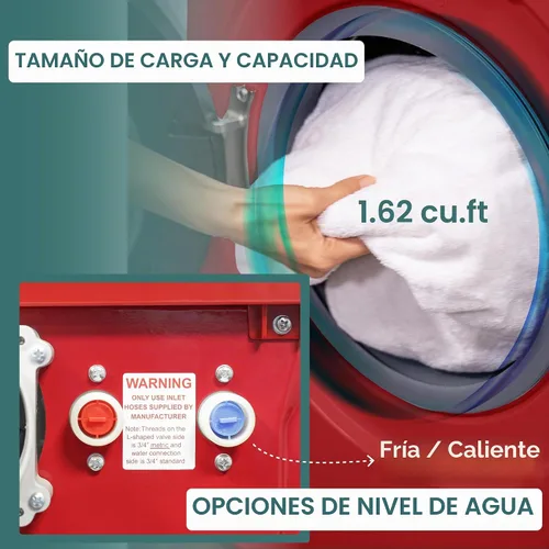 Vista 6 de Equator - Combo de lavadora y secadora compacta todo en uno, Merlot