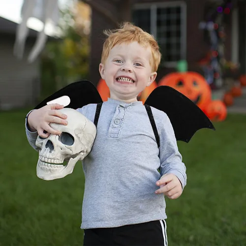 Vista 3 de Lulu Home Bat Wings for Kids, Black Wings for Halloween Costume Vampire Witch Dress Up Role Play Props Party Decoration