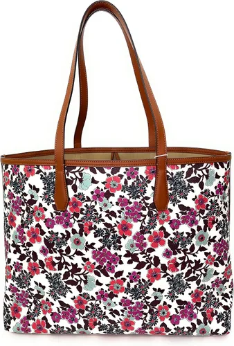 Vista 5 de Tory Burch Kerrington Tote (papel pintado azul crema rojo floral), Rojo