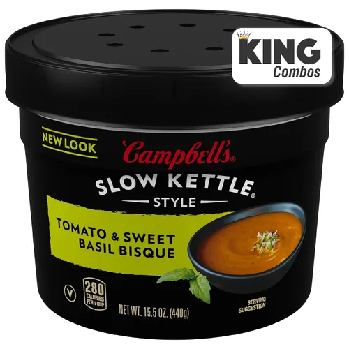 Vista 3 de Campbell's Slow Kettle Style - Galletas de tomate y albahaca dulce, 15.5 onzas. Tina + King Combos QR Code paquete de (2)