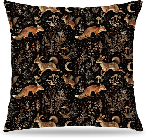 Vista 35 de Fundas de Almohada Gótica de Polilla y Mariposa 18x18, Fundas de Almohada Celestial de Luna de Academia Oscura para Sofá, Decoración Gótica