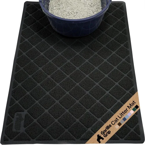 Vista 46 de GORILLA GRIP Tapete para caja de arena para gatos, resistente al agua, respaldo texturizado, fácil de limpiar, menos residuos y suelos limpios, 17 x