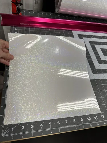 Vista 5 de Clear Holographic Snow Cold Laminating Sheets Self Adhesive (8 1/2 x 11)