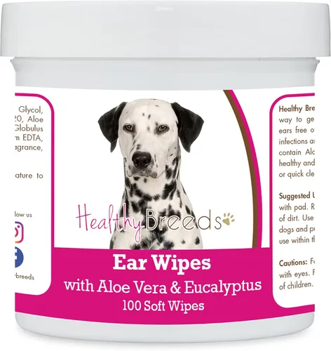 Vista 146 de Healthy Breeds Affenpinscher Toallitas de limpieza de oídos con aloe y eucalipto para perros, 100