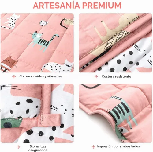 Vista 3 de Mr. Sandman Manta con peso de 3 libras, lavable, mejor para 20 a 40 libras, manta pesada de algodón transpirable con cuentas de vidrio no tóxicas