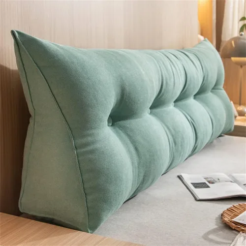 Vista 8 de Almohada triangular de lectura para reposo en cama, cojín grande para cabecero, respaldo, almohada de cuña para cuello y soporte lumbar para Beige