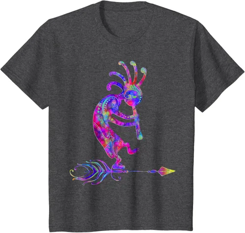 Vista 38 de Native American Kokopelli With Feather 2 - Camiseta Fan Fun, Negro, S