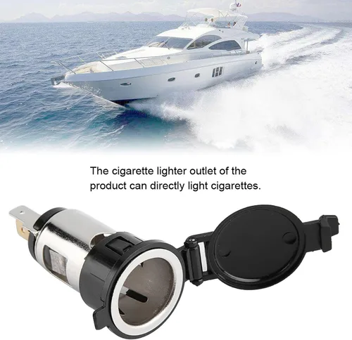 Vista 3 de Enchufe para encendedor de cigarrillos, adaptador de encendedor de cigarrillos DC12-24V resistente al desgaste con cubierta impermeable