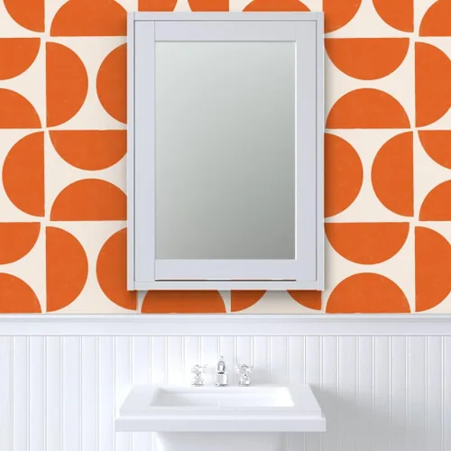 Vista 9 de Despegar y pegar papel tapiz Muestras - Mod Shapes Retro Geométrico Gran Escala Bold MCM Minimalismo Papel pintado personalizado extraíble por