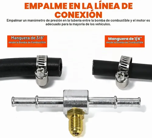 Vista 5 de Kit de medidor de presión de combustible diésel NP Medidor de presión de combustible para gasolina Herramienta de diagnóstico de bomba de inyección