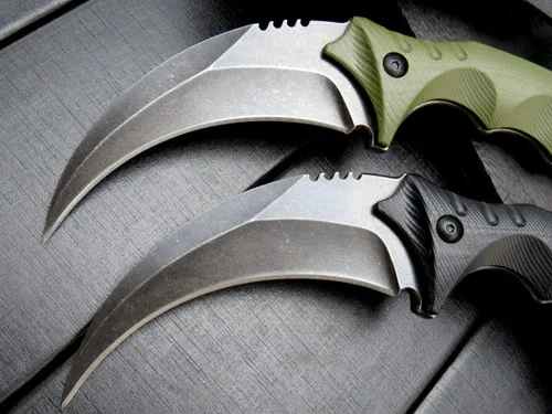 Vista 3 de Gtkii Cuchillo de garra Gtk111, hoja de acero D2, mango antideslizante G10, funda Kydex, afilado, campamento al aire libre, caza, herramienta EDC