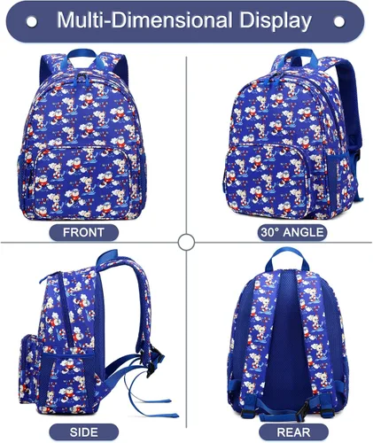 Vista 4 de BUG Mochila para niños pequeños para niñas y niños, Oso azul, Mochilas de mochila