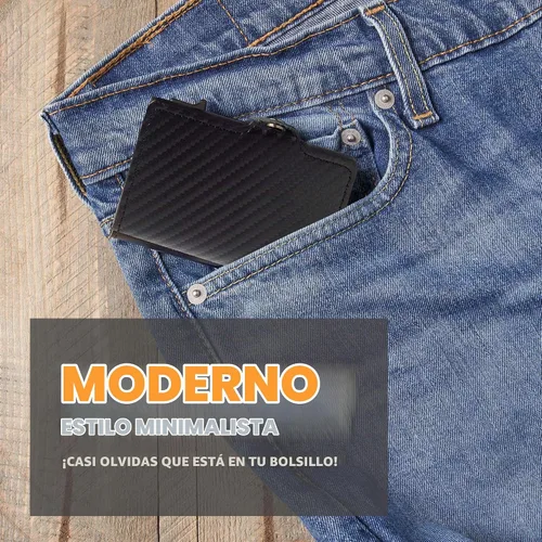 Vista 7 de Conceal Plus - Cartera desplegable para hombre Tarjetero delgado de metal con bloqueo RFID Cartera de expulsión automática de tarjetas Cartera