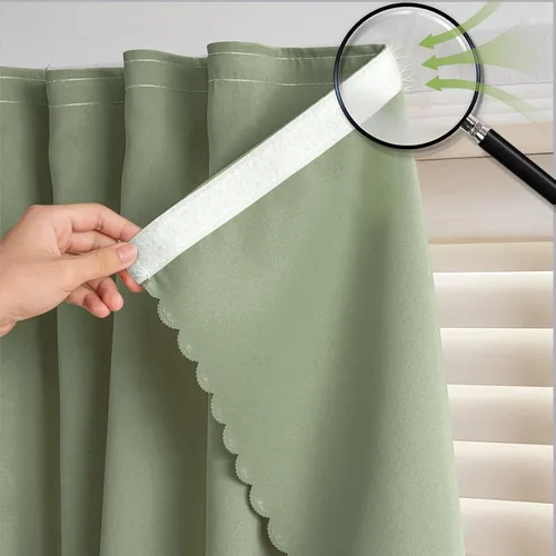 Vista 25 de Cortinas autoadhesivas, sin taladrar, sin varilla, cortinas opacas fáciles de instalar para persianas de ventana, dormitorio