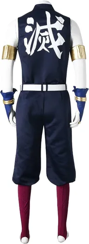 Vista 5 de Uzui Tengen - Disfraz de cosplay de anim Demon Cosplay conjunto completo para fiesta de Halloween
