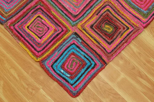 Vista 115 de Natural Jute Collection - Alfombra rectangular de 2 x 3 pies, alfombra de yute trenzada a cuadros multicolor de 0.27 pulgadas de grosor, ideal