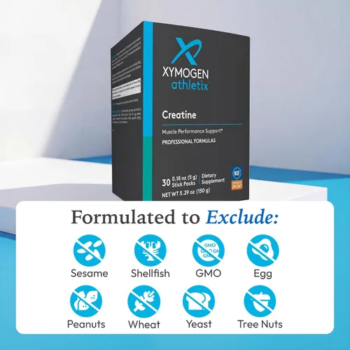 Vista 7 de XYMOGEN Athletix Creatine - Creatine Monohydrate Powder for Muscle Performance & Workout Support - Unflavored Vegan Drink Mix, NSF Certified for