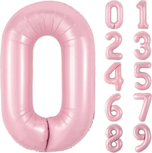 Vista 156 de Globos gigantes de números negros de 40 pulgadas, globos de aluminio de Mylar con helio para cumpleaños, globo número 0 para decoración de fiestas