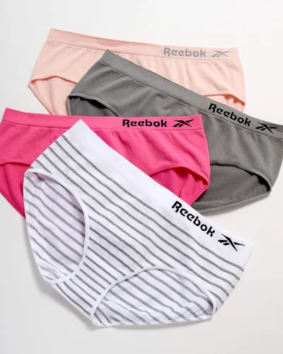 Vista 2 de Reebok Ropa interior para niñas - Calzones hipster sin costuras paquete de 4